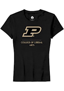 Rally Purdue Boilermakers Womens Black College of Liberal Arts Short Sleeve T-Shirt