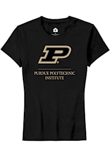 Rally Purdue Boilermakers Womens Black Purdue Polytechnic Institute Short Sleeve T-Shirt