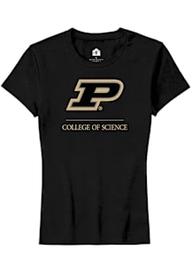 Rally Purdue Boilermakers Womens Black College of Science Short Sleeve T-Shirt