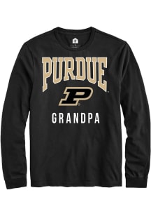Rally Purdue Boilermakers Black Grandpa Long Sleeve T Shirt