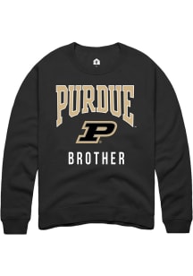 Rally Purdue Boilermakers Mens Black Brother Long Sleeve Crew Sweatshirt