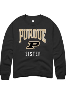 Rally Purdue Boilermakers Mens Black Sister Long Sleeve Crew Sweatshirt