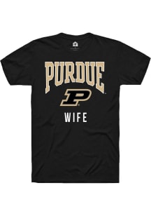 Rally Purdue Boilermakers Black Wife Short Sleeve T Shirt
