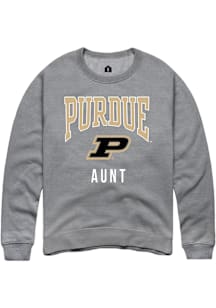 Rally Purdue Boilermakers Mens Grey Aunt Long Sleeve Crew Sweatshirt