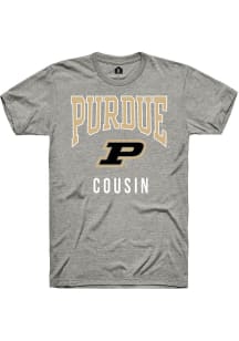 Rally Purdue Boilermakers Grey Cousin Short Sleeve T Shirt