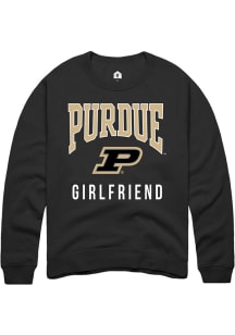 Rally Purdue Boilermakers Mens Black Girlfriend Long Sleeve Crew Sweatshirt