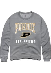Rally Purdue Boilermakers Mens Grey Girlfriend Long Sleeve Crew Sweatshirt