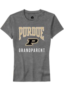 Rally Purdue Boilermakers Womens Grey Grandparent Short Sleeve T-Shirt