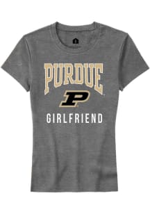 Rally Purdue Boilermakers Womens Grey Girlfriend Short Sleeve T-Shirt