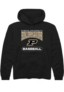 Youth Purdue Boilermakers Black Rally Baseball Long Sleeve Hooded Sweatshirt