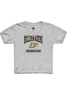 Rally Purdue Boilermakers Youth Grey Mens Swimming and Diving Short Sleeve T-Shirt