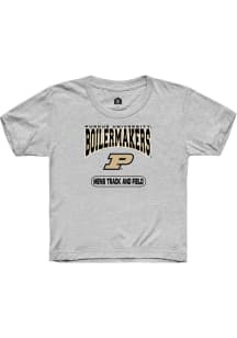 Rally Purdue Boilermakers Youth Grey Mens Track and Field Short Sleeve T-Shirt