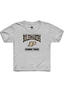Rally Purdue Boilermakers Youth Grey Womens Tennis Short Sleeve T-Shirt