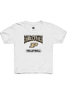 Rally Purdue Boilermakers Youth White Volleyball Short Sleeve T-Shirt