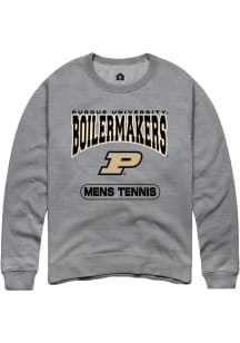 Rally Purdue Boilermakers Mens Grey Mens Tennis Long Sleeve Crew Sweatshirt