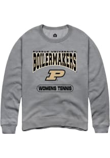 Rally Purdue Boilermakers Mens Grey Womens Tennis Long Sleeve Crew Sweatshirt