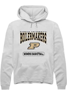 Rally Purdue Boilermakers Mens White Womens Basketball Long Sleeve Hoodie