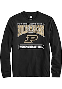 Rally Purdue Boilermakers Black Womens Basketball Long Sleeve T Shirt
