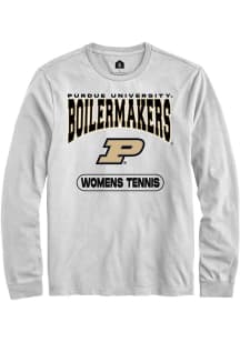 Rally Purdue Boilermakers White Womens Tennis Long Sleeve T Shirt