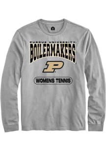 Rally Purdue Boilermakers Grey Womens Tennis Long Sleeve T Shirt
