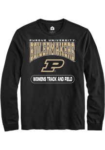 Rally Purdue Boilermakers Black Womens Track and Field Long Sleeve T Shirt