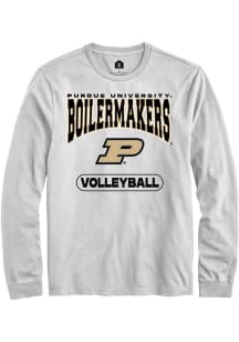 Rally Purdue Boilermakers White Volleyball Long Sleeve T Shirt