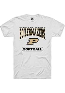 Rally Purdue Boilermakers White Softball Short Sleeve T Shirt