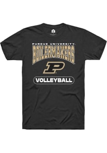 Rally Purdue Boilermakers Black Volleyball Short Sleeve T Shirt