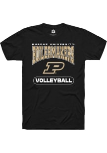 Rally Purdue Boilermakers Black Volleyball Short Sleeve T Shirt