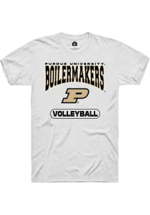 Rally Purdue Boilermakers White Volleyball Short Sleeve T Shirt