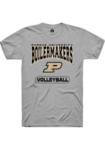Rally Purdue Boilermakers Grey Volleyball Short Sleeve T Shirt