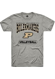 Rally Purdue Boilermakers Grey Volleyball Short Sleeve T Shirt