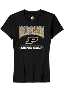 Rally Purdue Boilermakers Womens Black Mens Golf Short Sleeve T-Shirt