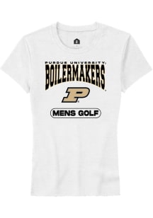 Rally Purdue Boilermakers Womens White Mens Golf Short Sleeve T-Shirt