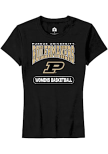 Rally Purdue Boilermakers Womens Black Womens Basketball Short Sleeve T-Shirt