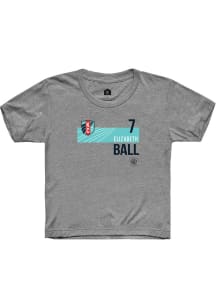 Elizabeth Ball  Rally KC Current Youth Grey Player Teal Block Short Sleeve T-Shirt