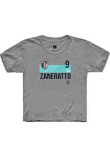 Bia Zaneratto  Rally KC Current Youth Grey Player Teal Block Short Sleeve T-Shirt