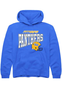 Youth Pitt Panthers Blue Rally Football Cheer Long Sleeve Hooded Sweatshirt