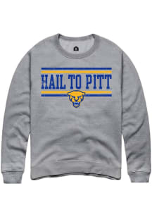 Mens Pitt Panthers Grey Rally Chant Bars Crew Sweatshirt