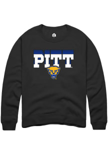 Mens Pitt Panthers Black Rally Repeat Crew Sweatshirt