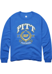 Rally Pitt Panthers Mens Blue Alumni Wreath Long Sleeve Crew Sweatshirt