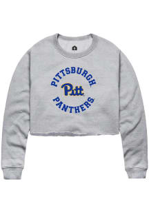 Rally Pitt Panthers Womens Grey Circle Arch Crew Sweatshirt