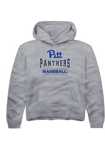 Rally Pitt Panthers Youth Grey Baseball Long Sleeve Hoodie
