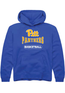 Rally Pitt Panthers Youth Blue Basketball Long Sleeve Hoodie