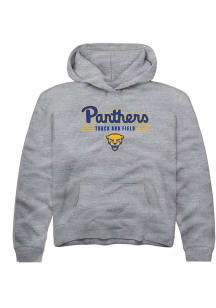 Rally Pitt Panthers Youth Grey Track and Field Long Sleeve Hoodie
