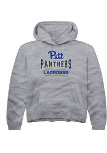 Rally Pitt Panthers Youth Grey Lacrosse Long Sleeve Hoodie