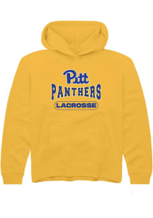 Rally Pitt Panthers Youth Gold Lacrosse Long Sleeve Hoodie