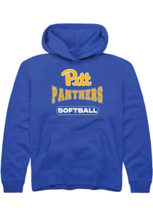Rally Pitt Panthers Youth Blue Softball Long Sleeve Hoodie