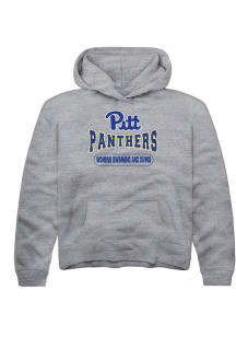 Rally Pitt Panthers Youth Grey Womens Swimming and Diving Long Sleeve Hoodie