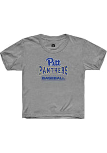 Rally Pitt Panthers Youth Grey Baseball Short Sleeve T-Shirt